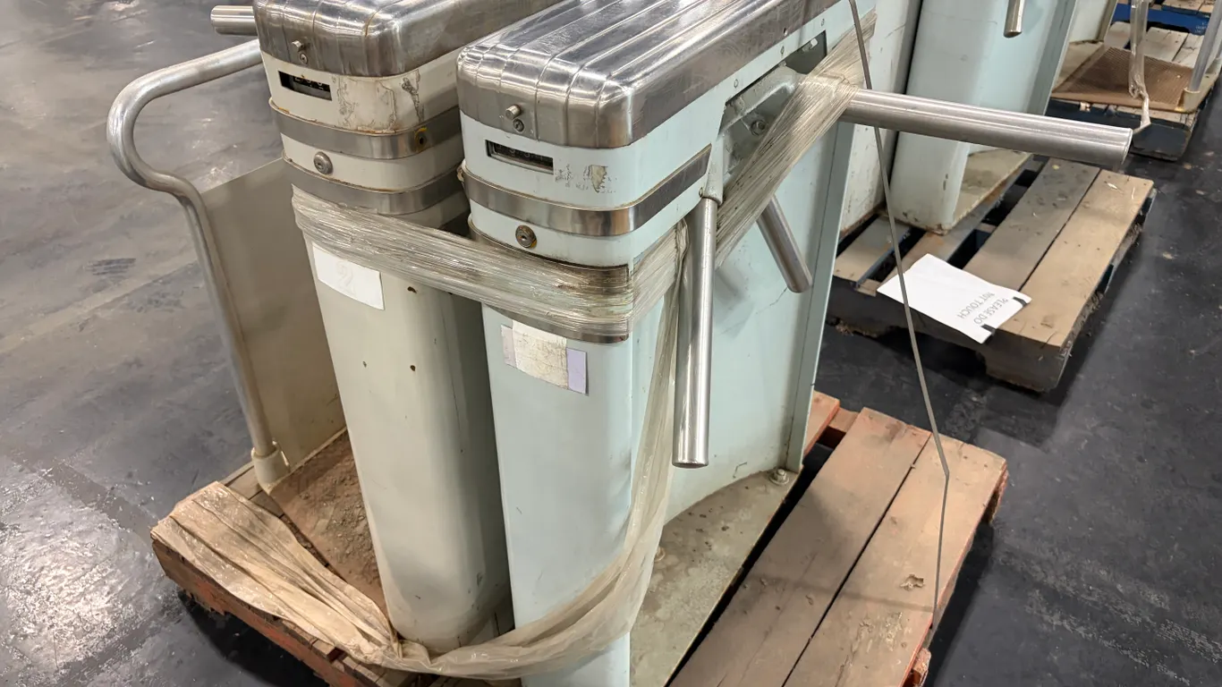 (2) PEREY TRIPOD TURNSTILES FROM EDMONTON GARDENS
