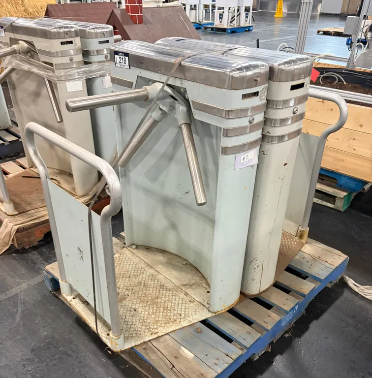 (2) PEREY TRIPOD TURNSTILES FROM EDMONTON GARDENS