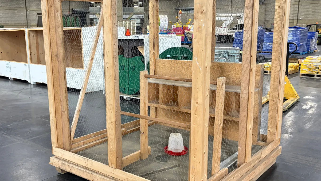 74" X 74" X 76" WOODEN CHICKEN COOP