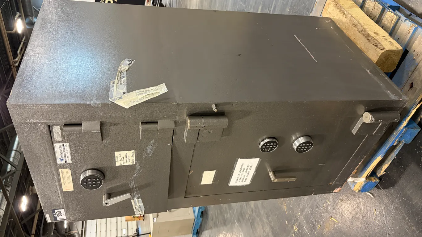 LANG MODEL 6530 DUAL-COMPARTMENT DEPOSITORY SAFE WITH (3) ELECTRONIC COMBINATION LOCKS - 30" X 32" X