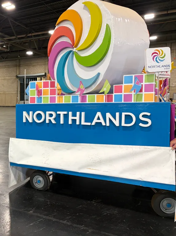 CUSTOM-BUILT NORTHLANDS K-DAYS PARADE FLOAT ON FOUR-WHEEL WAGON CHASSIS