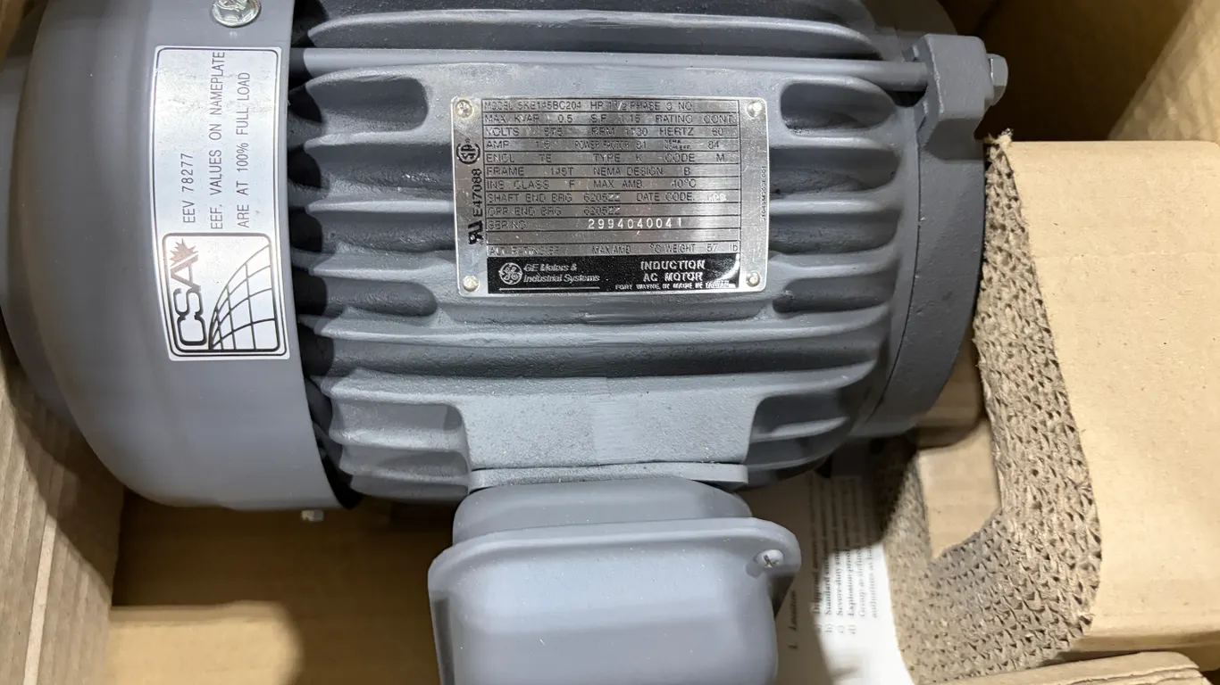 GE 1.5 HP 3-PHASE INDUSTRIAL AC MOTOR, 575V