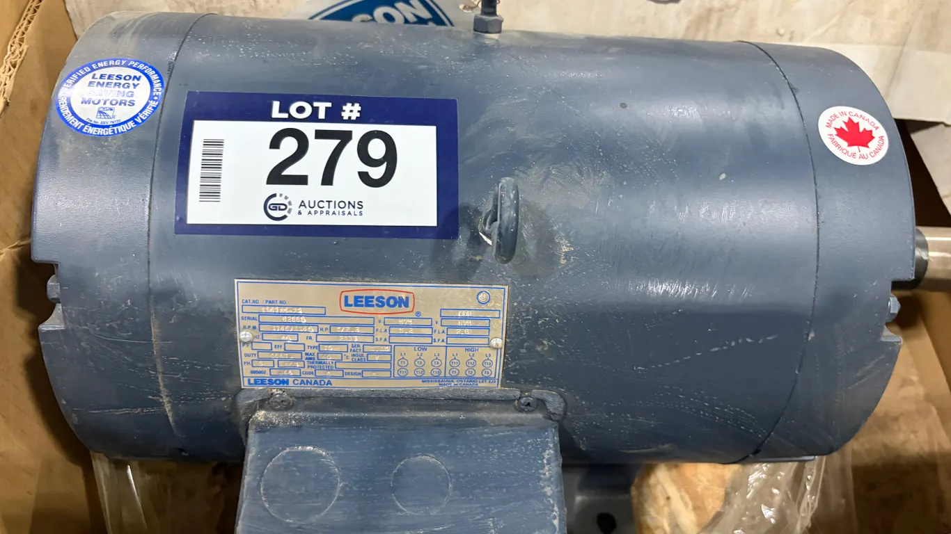 LEESON 3 HP 3-PHASE INDUSTRIAL ELECTRIC MOTOR