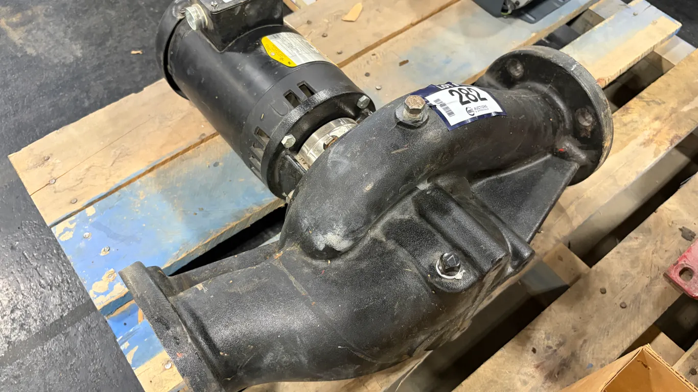 GRUNDFOS INLINE CENTRIFUGAL PUMP WITH BALDOR 1 HP 3-PHASE MOTOR