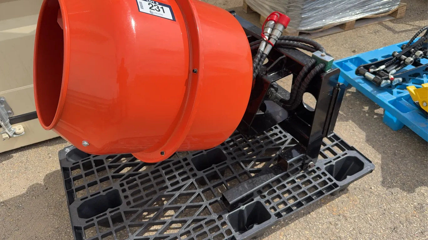 Mini Skid Steer Hydraulic Cement Mixer Attachment