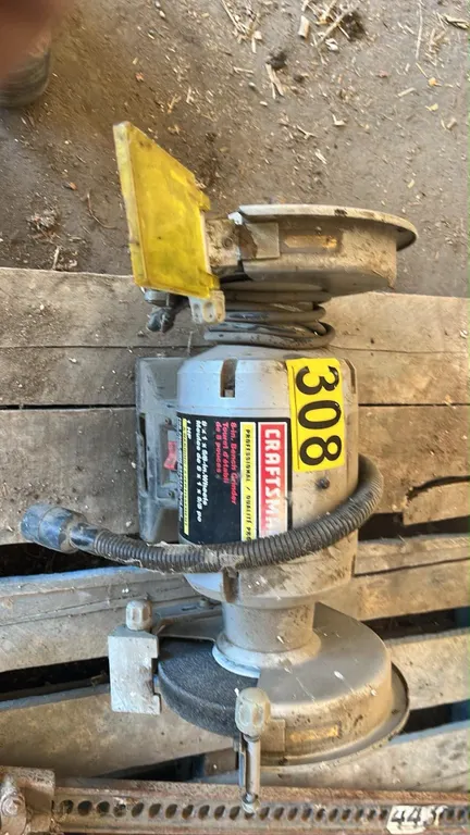 OFFSITE - Craftsman 1 hp bench grinder with 8”x1”x5/8” wheels. With light.