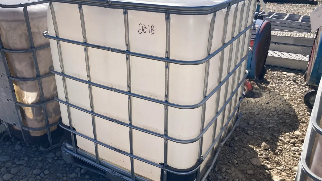 1000L Tote in Cage, only water inside