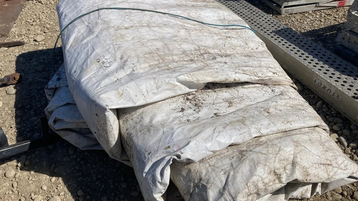 Approximately 70' x 50' Fabric Building Tarp White/Green