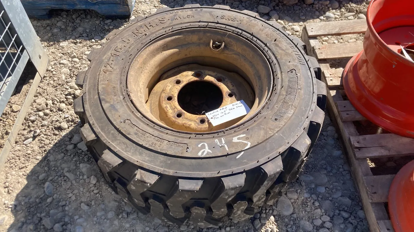 New 16.5 Skid Steer Tire on Rim
