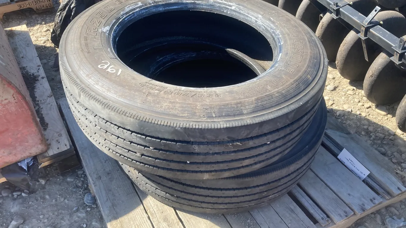 (2) 255R22.5 Steer Tires