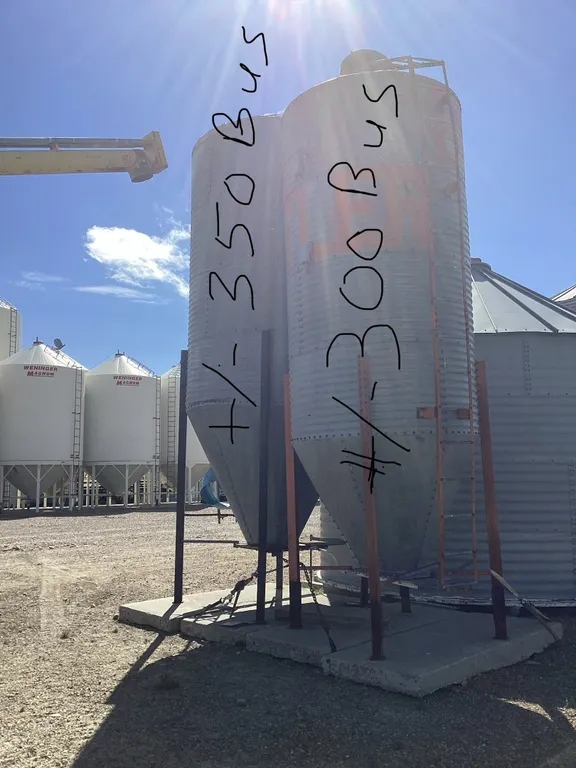 **OFF SITE** (2) Butler Grain Bins, (1) 300bu, (1) 350bu