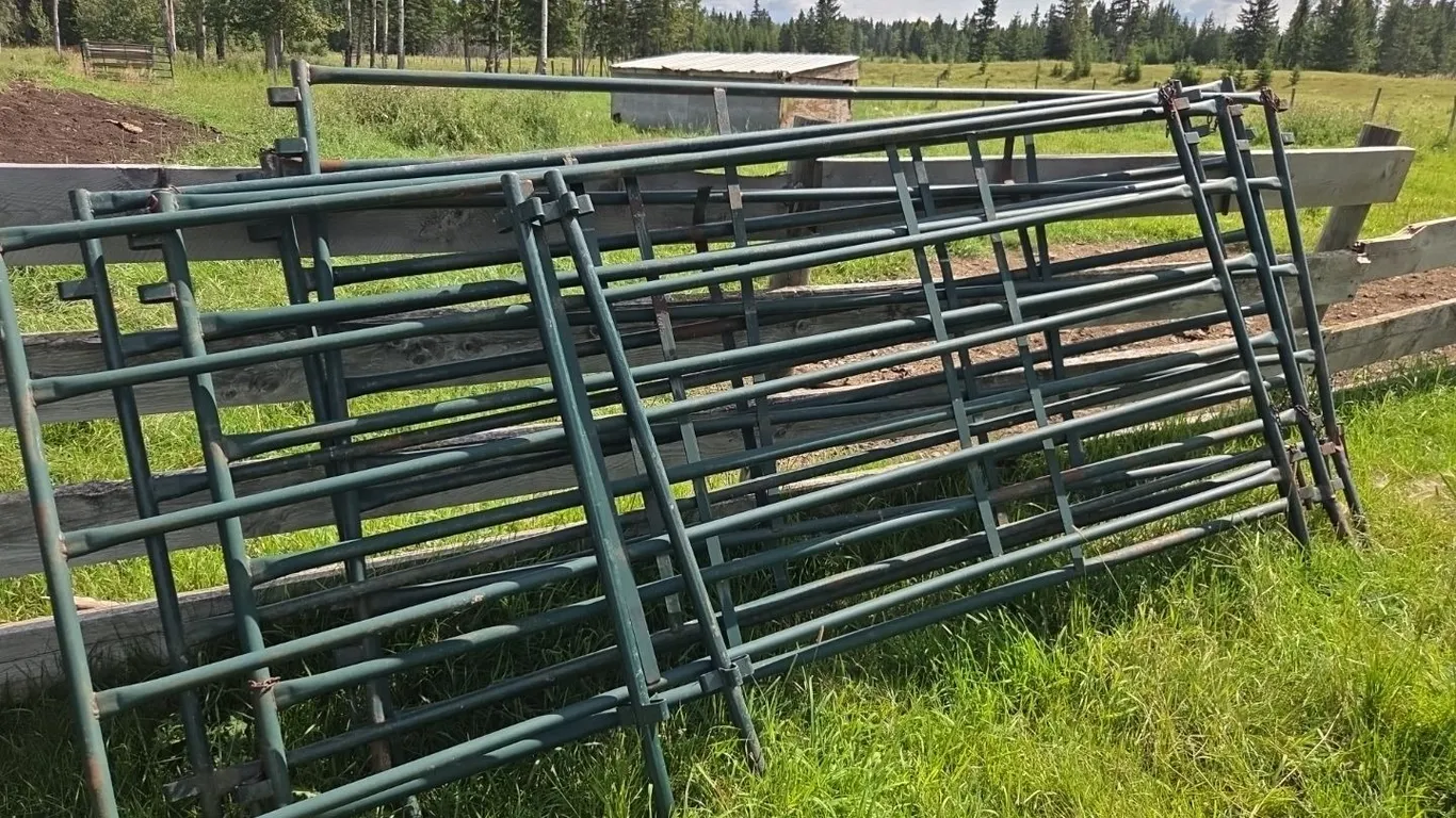 **OFFSITE** (5) 10' Hi Hog Livestock Panels and (2) Connector Posts. (selling 5 Panels for one price)