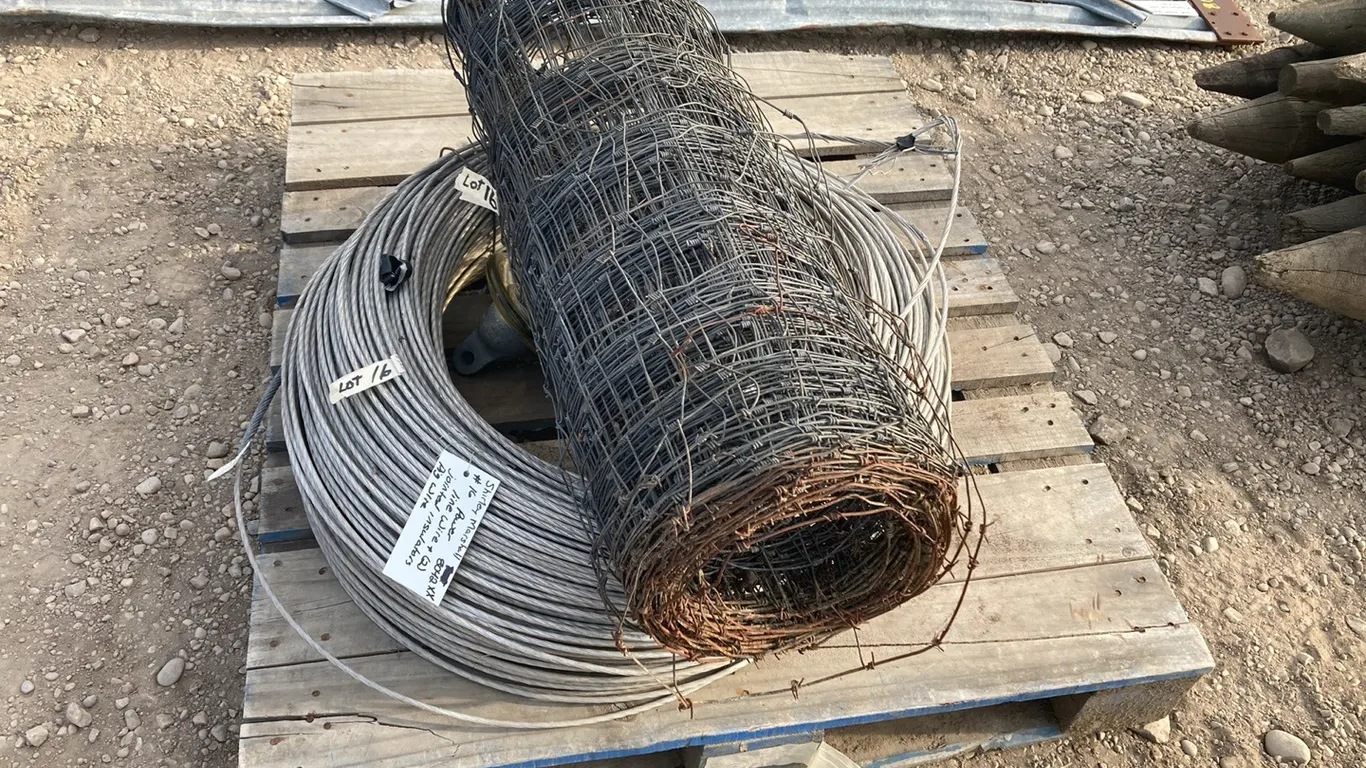 Power Line Wire, (2) Jointed Insulators, (1) Roll of 32" Pig Wire