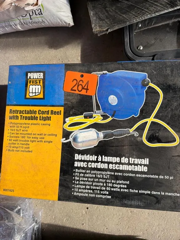 2- Retractable cord reel w/trouble light