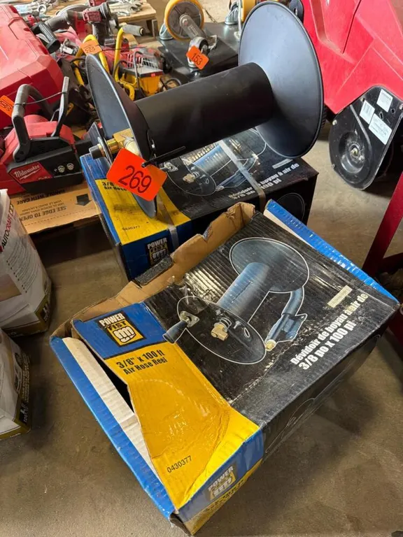 2- 3/8” air hose reels new