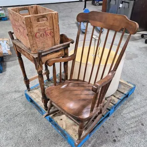 Vintage Rocking Chair, Table, Crate & Light Fixture
 UNRESERVED