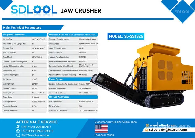 2026 SDLOOL SL-SSJ325 Jaw Crusher (Unused)