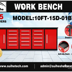 2026 Suihe NWB-15DR-2 -10 10 ft 15-Drawer Workbench (Unused)