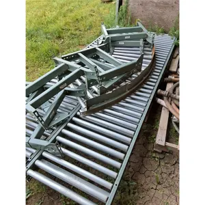 Hytrol Conveyor, with Legs, corners and (4) 10 ft straight sections