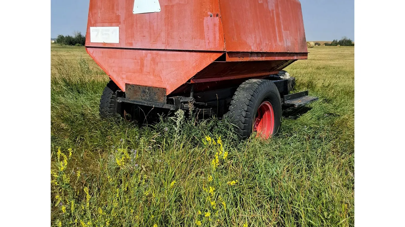 751 Combine Hopper,On Trailer 14ft. Long, 20" Wheels