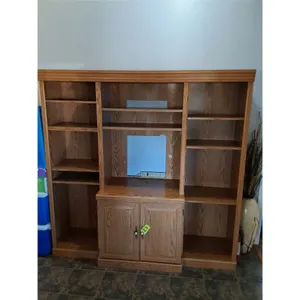 Faux Oak Entertainment Center - 6' x 6' x 21"