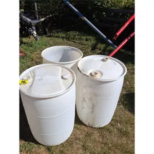 (3) White 208 Litre (55 US Gallon) Drums