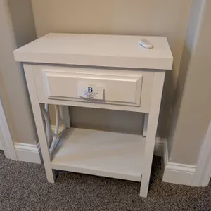 White Trestle Nightstand
