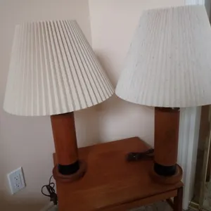 Pair of Mid-Century Modern Teak Table Lamps