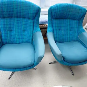 Vintage Mid-Century Modern Swivel Lounge Chairs