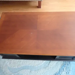 Two-Tone Coffee Table with Basket Storage