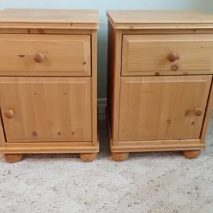 Pair of Matching Pine Night Tables