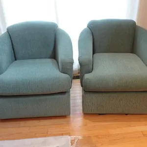 Pair of Best Chairs Green Upholstered Armchairs