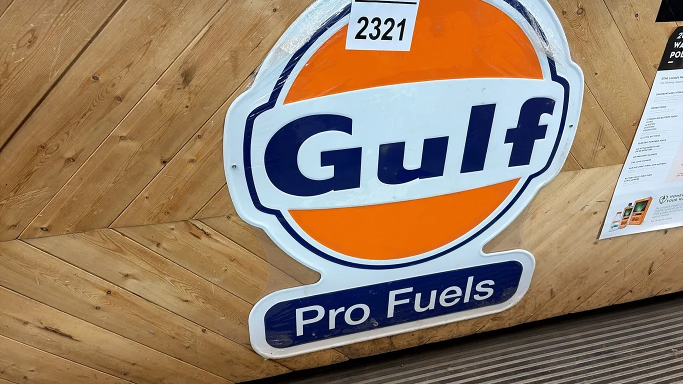 NEW/UNUSED GULF PRO FUELS METAL SIGN