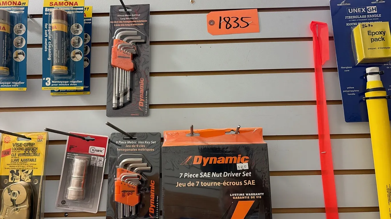 8'Lx4'H DOUBLE SIDED SLIDING HOOKS DISPLAY BOARD ON 7' LEGS