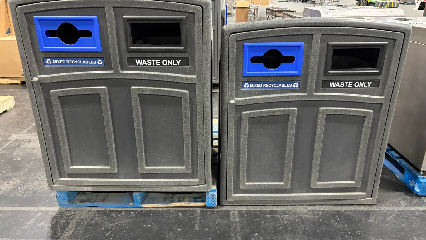 (2) BUSCH SYSTEMS DUAL-STREAM RECYCLING & WASTE STATIONS