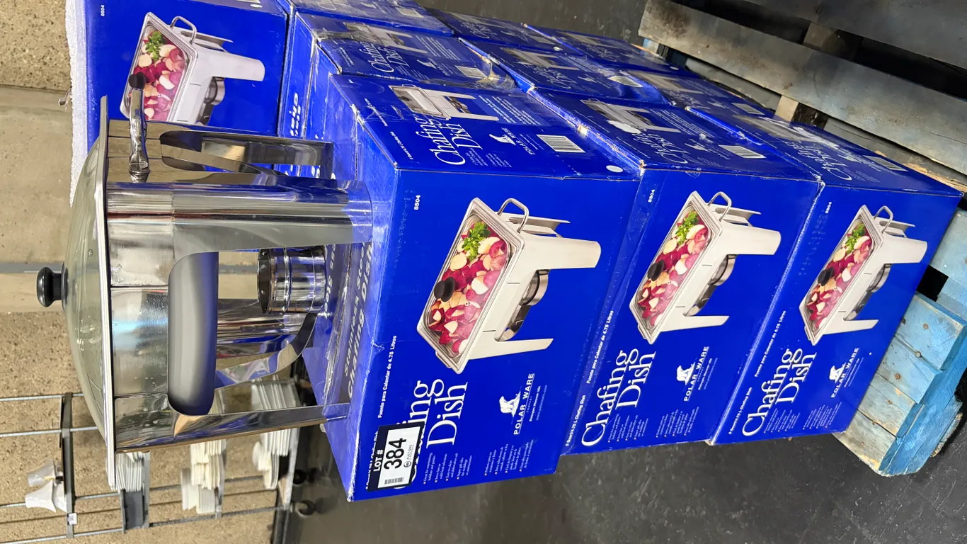 (10) 5 QT POLAR WARE STAINLESS STEEL CHAFING DISHES WITH LIDS