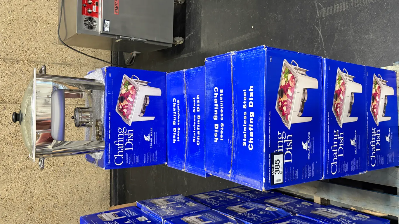 (10) 5 QT POLAR WARE STAINLESS STEEL CHAFING DISHES WITH LIDS