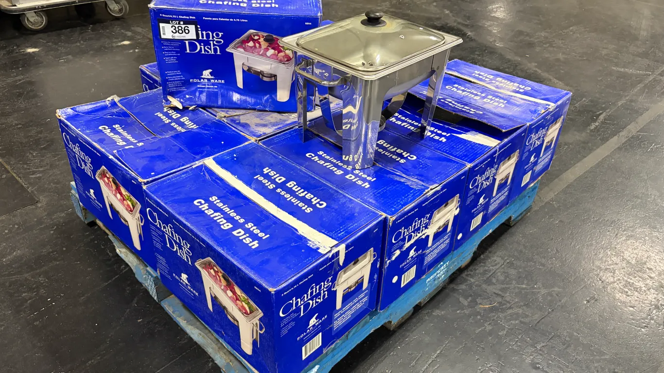 (10) 5 QT POLAR WARE STAINLESS STEEL CHAFING DISHES WITH LIDS
