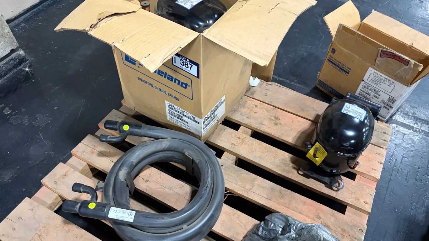 LOT OF (2) COPELAND COMMERCIAL REFRIGERATION COMPRESSORS WITH REFRIGERATION TUBING