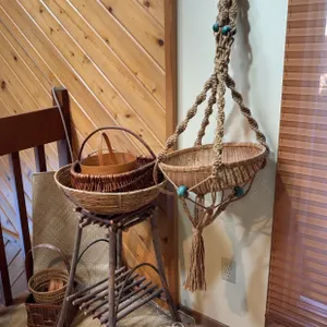 Decorative Basket, Plant Hanger & Rustic Décor Lot