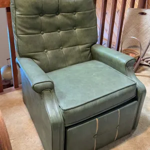 Vintage Green Recliner Chair with Footrest