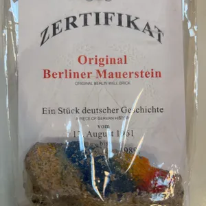 Berlin Wall Fragment with Certificate of Authenticity