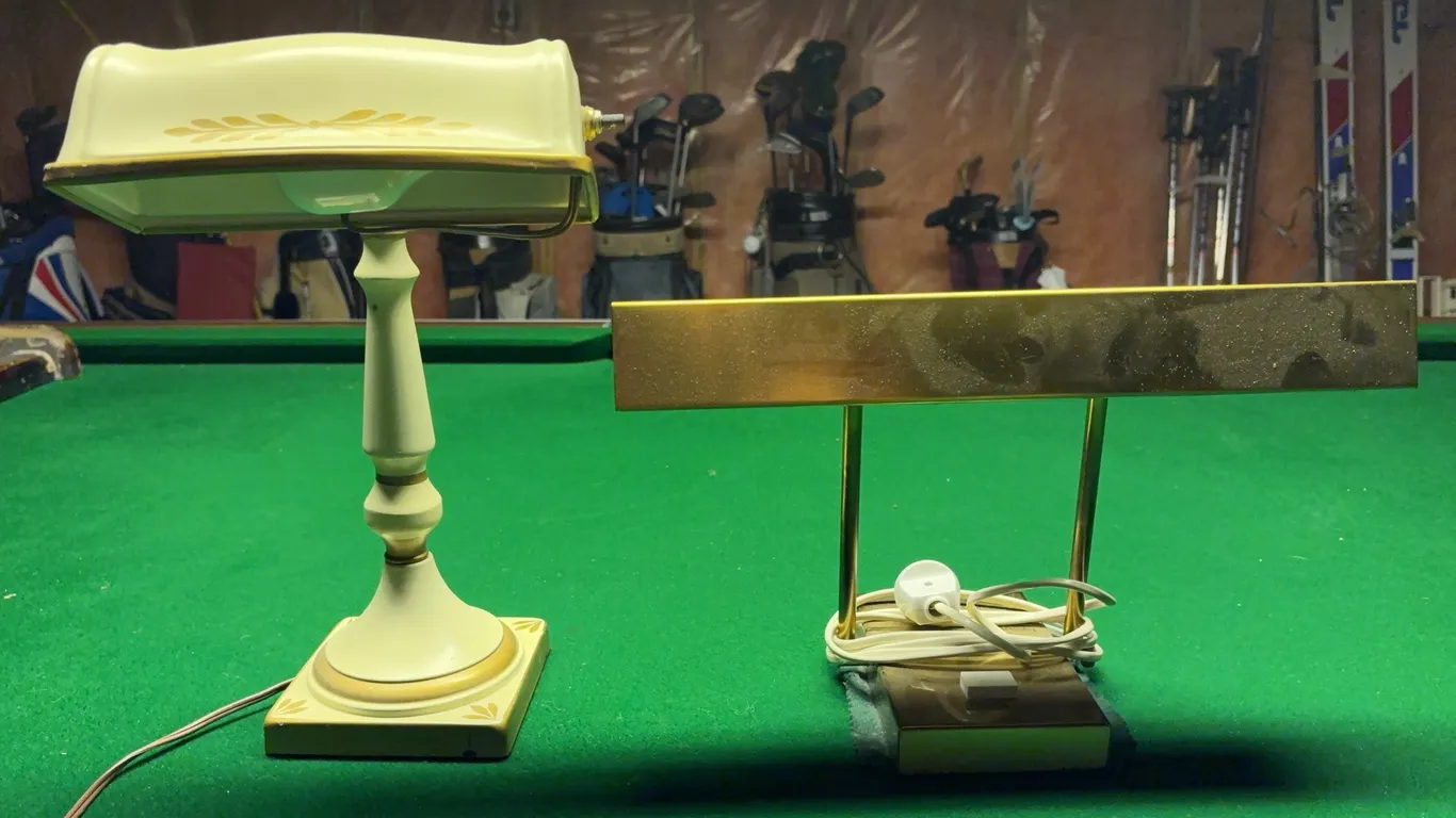 Vintage Desk Lamp & Brass Piano Lamp Lot