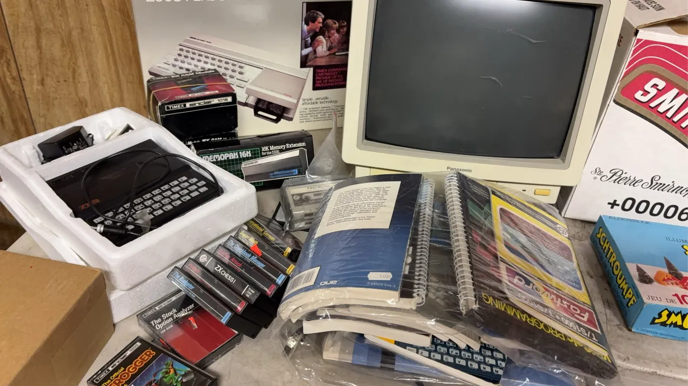 Timex Sinclair 2068 Computer System with Monitor & Software Collection