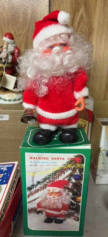 Vintage Walking Santa Musical Toy with Original Box