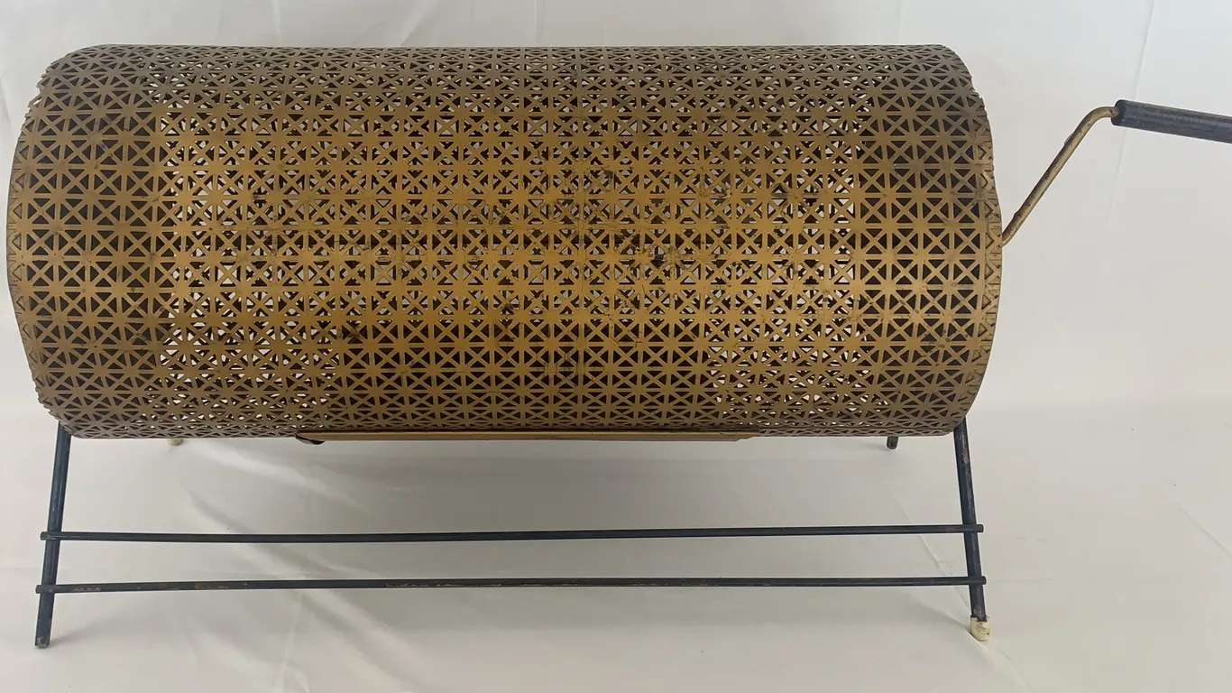 Vintage Brass Rotary Raffle Drum Ticket Cage