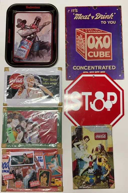 Mixed Advertising Signs, Coca-Cola Prints & Breweriana Lot