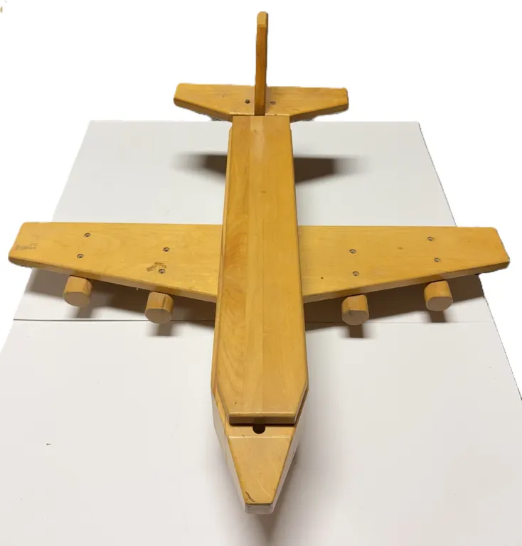 Handcrafted Wooden Airplane W/ Storage Toy