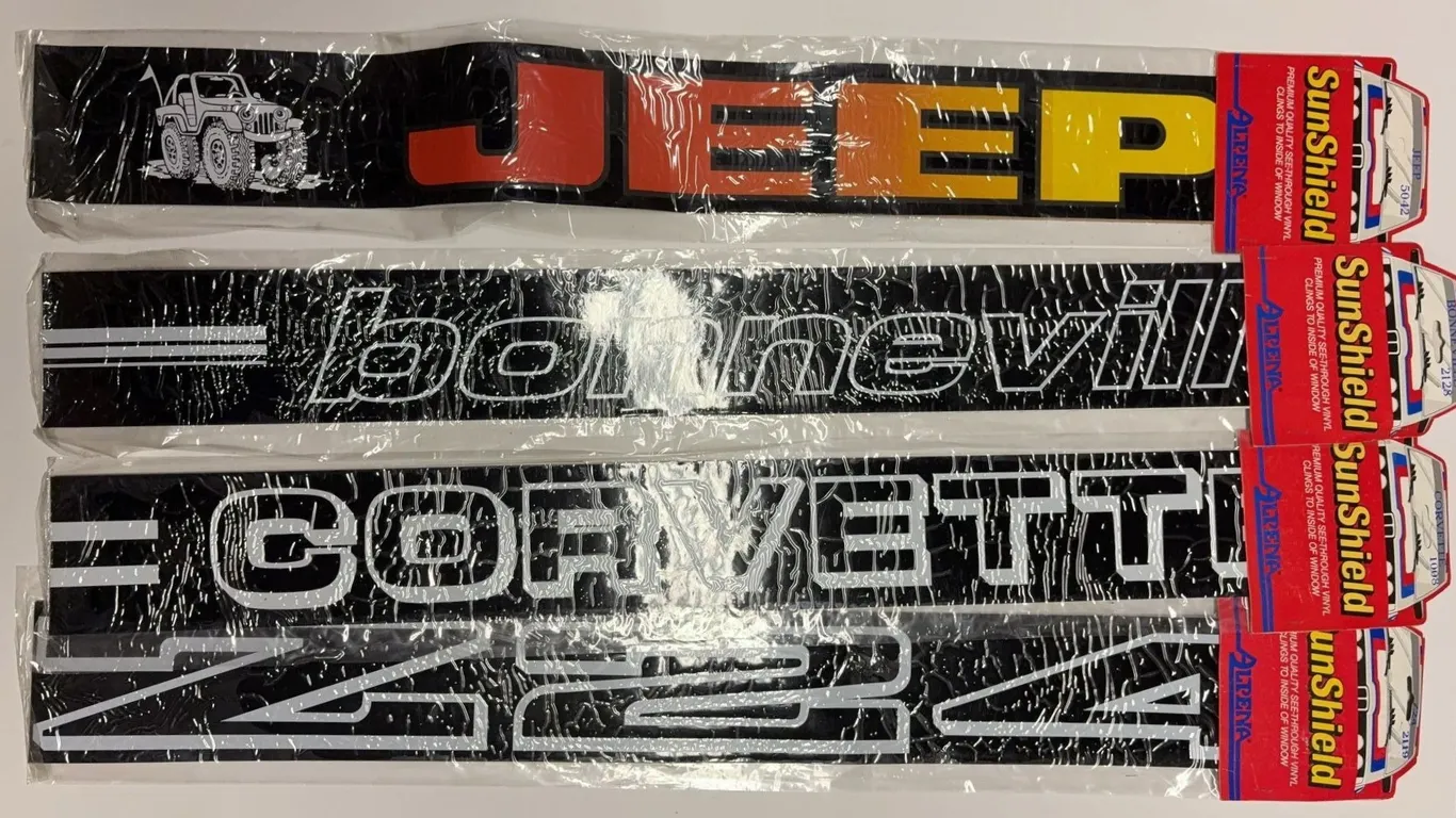 Vintage Automotive Sun Shield Banner Collection