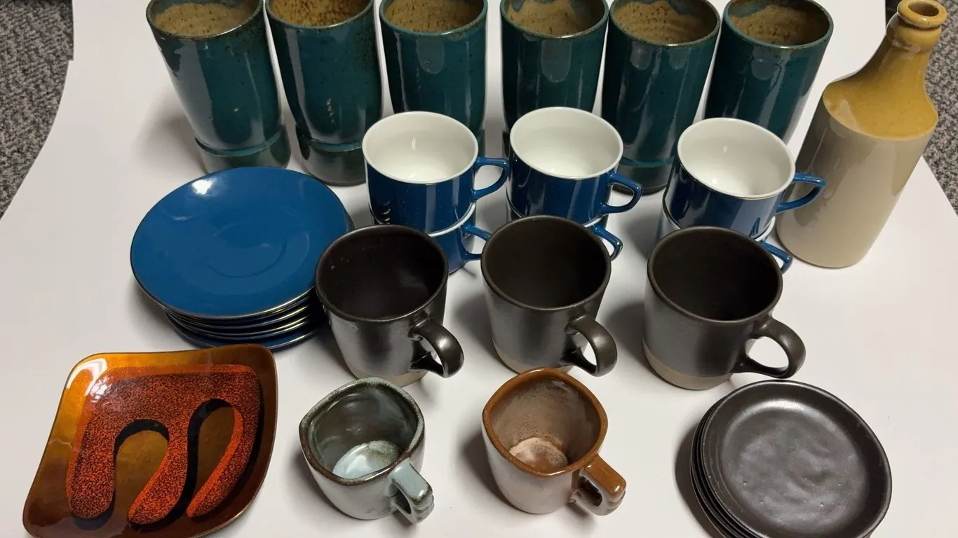 Mid-Century Pottery Drinkware & Serving Pieces Lot
